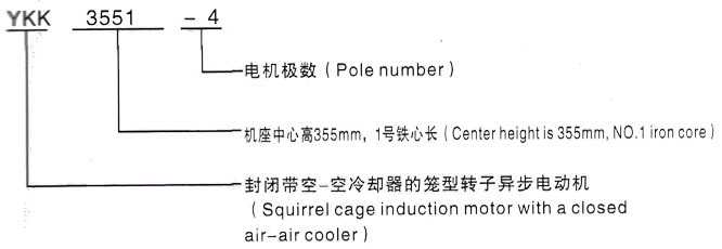 YKK系列(H355-1000)高压YJTGKK4504-8三相异步电机西安泰富西玛电机型号说明